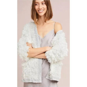 Anthropologie Cream Textured Cardigan